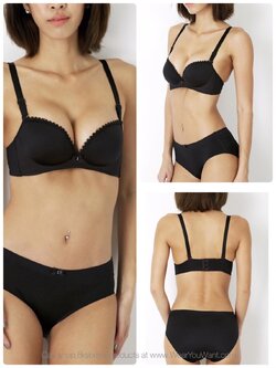 ชุดชั้นในไร้ตะเข็บไฮโซไม่มีโครงแต่อึ๋ม เสริมฟองน้ำ ใส่แล้วอกสวยอกชิด มี 4 สี ดำ เนื้อ เขียว ชมพู Size 32,34,36 ราคาส่ง 300 บาท