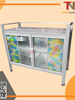 ตู้ครัวหน้ากระเบื้อง(โครงเหล็ก) 100cm.