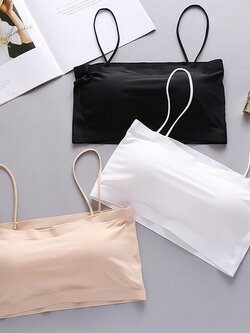 เกาะอก สายเดี่ยว ไร้ตะเข็บ เนื้อผ้านิ่ม ใส่สบาย ถอดฟองน้ำออกได้ ฟรีไซส์ มี 3 สี ดำ ขาว เนื้อ ราคาส่ง 3 ชิ้นคละแบบได้ทั้งร้าน ราคาตัวละ 120 บาท