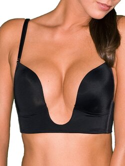 U Bra บราทรงตัวยู บราสำหรับใส่ออกงาน ใส่เสื้อคอวีคอลึกโชว์ล่อง สายด้านหลังเปลี่ยนใส่ได้สองแบบ มี 2 สี เนื้อ ดำ Size/32,34 ราคาส่ง 350 บาท