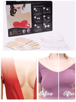 สติกเกอร์ยกกระชับอกที่หย่อนให้ตั้งเด้งขึ้น ติดแล้วเนินอกสวย พร้อมแปะจุกนม 1 กล่อง มี 6 คู่ ราคาส่ง 3 ชิ้นคละกับแบบอื่นได้ ราคากล่องละ 250 บาท