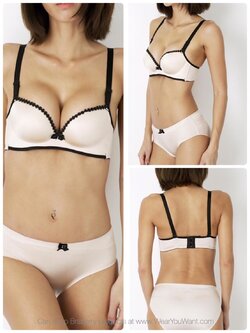 ชุดชั้นในไร้ตะเข็บไฮโซไม่มีโครงแต่อึ๋ม เสริมฟองน้ำ ใส่แล้วอกสวยอกชิด มี 4 สี ดำ เนื้อ เขียว ชมพู Size 32,34,36 ราคาส่ง 300 บาท