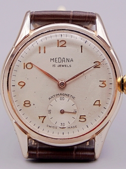 นาฬิกาเก่า MEDANA ไขลานสองเข็มครึ่ง