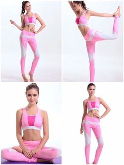 ชุดสปอร์ตบราใส่ออกกำลังกาย หรือเล่นโยคะ เนื้อผ้ากระชับ สวมใส่สบายไม่อึดอัด ระบายอากาศได้ดี แห้งไว size M, L ราคาส่ง 3 ชิ้นคละแบบได้ ราคาชุดละ 690 บาท