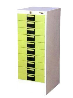ตู้ลิ้นชักเหล็ก 10 ลิ้นชัก (Steel Card Index Cabinets - 10 drawers)