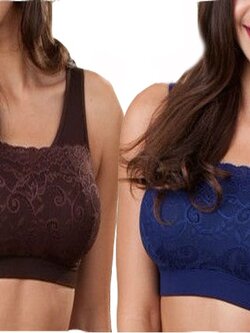 สปอร์ตบราลูกไม้บังทรงในตัว ใส่เป็นซับในกันโป๊ได้ เนื้อผ้านิ่ม ใส่สบาย 1 เซ็ตมี 2 สี น้ำตาล,กรม มี Size S,L,XL โปรโมชั่น 1 เซ็ต 750 บาท