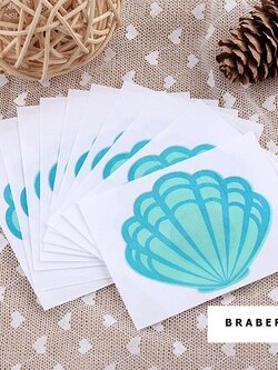 สติ๊กกเกอร์แปะจุกนม รูปหอยสีเขียว 1 แพค มี 5 คู่ ราคาแพคละ 150 บาท