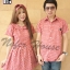 เสื้อคู่รักสีแดงสลับสีขาวสีสวยใส่แล้วดูสดใสมากค่ะ