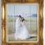 กรอบหลุยส์ไม้แท้ ขนาด 16x20 นิ้ว สีทองพ่น พร้อมอัดเคลือบภาพ