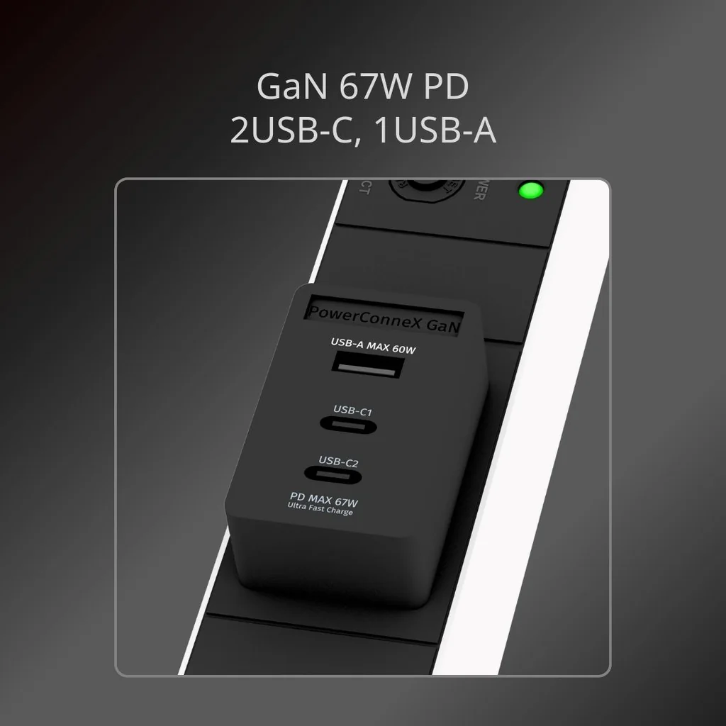 ปลั๊กไฟ PowerConneX PXC5PVTTS-TS06C2A1 ปลั๊กกันไฟกระชาก(หัวงอ) มี USB ที่ชาร์จเร็วที่สุด GaN67W ปลั๊กไฟ PowerConneX PXC5PVTTS-TS06C2A1 ปลั๊กกันไฟกระชาก(หัวงอ) มี USB ที่ชาร์จเร็วที่สุด GaN67W