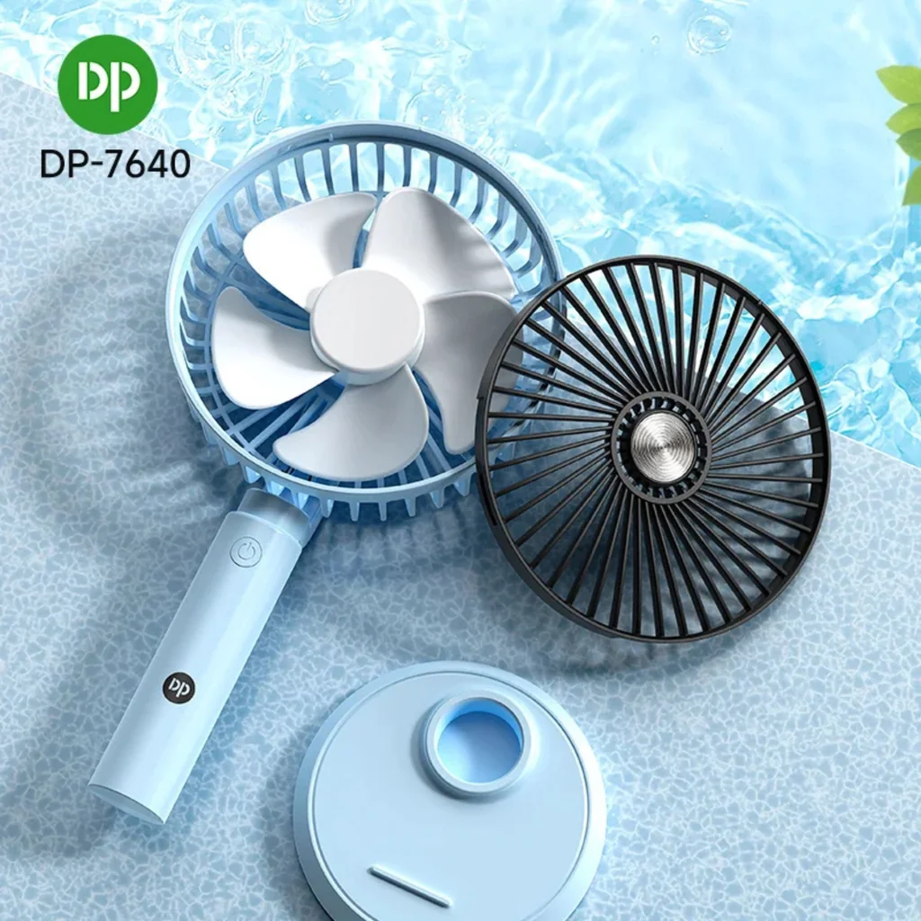 พัดลมพกพา DP 2in1 ตั้งวางได้ด้วย แบต 3000mAh. น้ำหนักเบา พัดลมพกพา DP 2in1 ตั้งวางได้ด้วย แบต 3000mAh. น้ำหนักเบา
