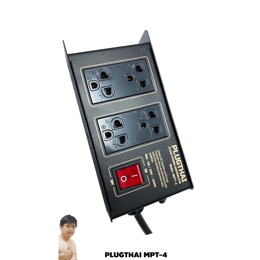 PLUGTHAI MPT-4 ปลั๊กไฟ กันกระชาก Noise Filter 4 ช่อง 16A 3680W สายไฟ 3,5 เมตร PLUGTHAI MPT-4 ปลั๊กไฟ กันกระชาก Noise Filter 4 ช่อง 16A 3680W สายไฟ 3,5 เมตร