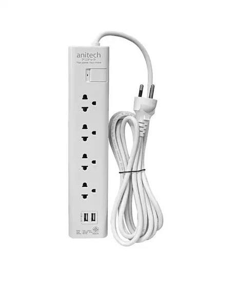 ANITECH H5134 H5154 ปลั๊กไฟสีสันสวยงามได้มาตรฐาน มอก. 4 ช่องเสียบ 1 สวิตช์ 2 ช่อง USB image 1 ANITECH H5134 H5154 ปลั๊กไฟสีสันสวยงามได้มาตรฐาน มอก. 4 ช่องเสียบ 1 สวิตช์ 2 ช่อง USB image 1
