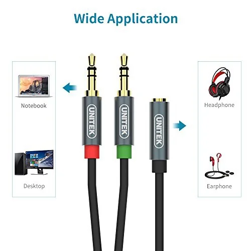 UNITEK 3.5mm to 3.5mm Audio Cable แบบตัว Y 0.2 เมตร Gold-Plated อย่างดีมาก มหาชะนีแนะนำ image 2
