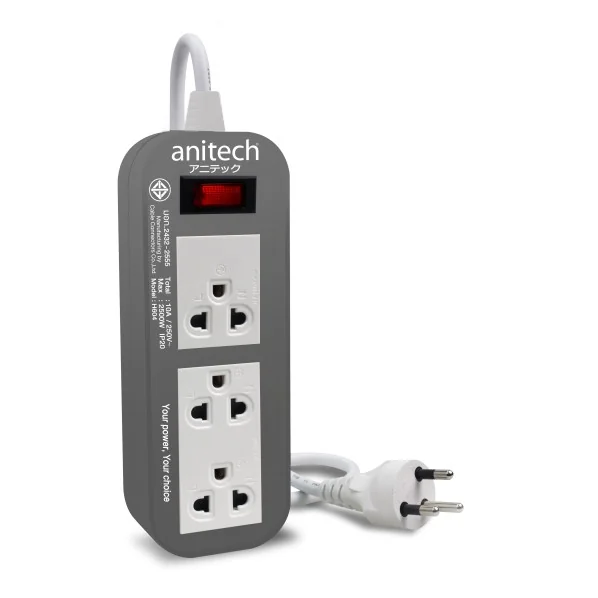 ปลั๊กไฟ ANITECH มอก. Series H633 3 ช่อง เบรกเกอร์สวิตช์ 10A (2432-2555) image 5