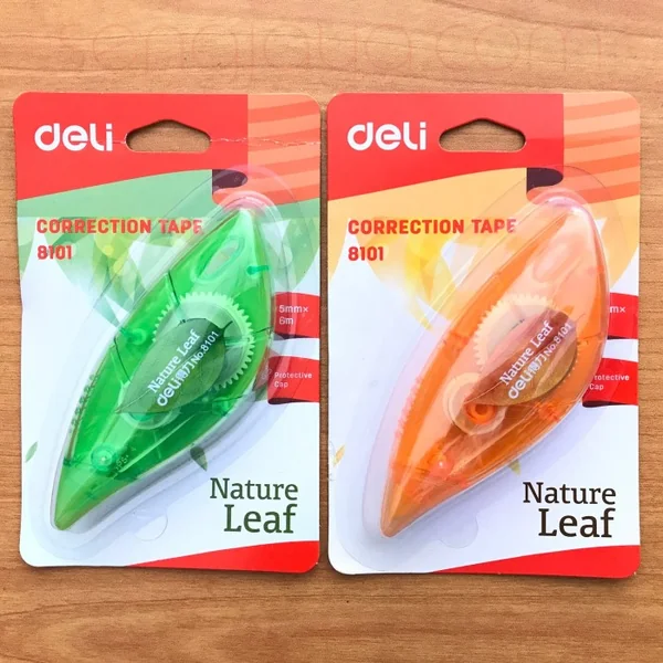 Deli 🍁 เทปลบคำผิด 🌿 ลายใบไม้ ยาว 6m กว้าง 5mm (Correction Tape) เดลี่รุ่น 8101 By มหาชะนี image 2 Deli 🍁 เทปลบคำผิด 🌿 ลายใบไม้ ยาว 6m กว้าง 5mm (Correction Tape) เดลี่รุ่น 8101 By มหาชะนี image 2