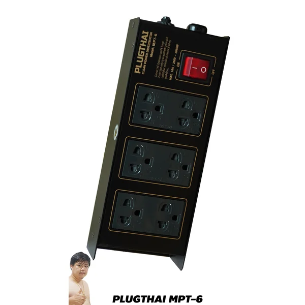 PLUGTHAI MPT-6 ปลั๊กไฟ กันกระชาก Noise Filter 6 ช่อง 16A 3680W สายไฟ 3,5 เมตร image 1