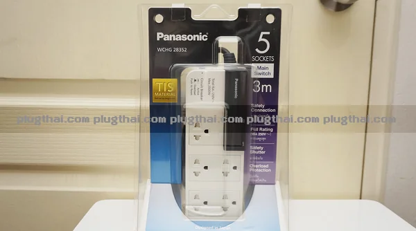 ปลั๊กไฟ Panasonic 1 สวิตซ์ 5 ช่อง สายไฟ 3 เมตร image 2 ปลั๊กไฟ Panasonic 1 สวิตซ์ 5 ช่อง สายไฟ 3 เมตร image 2