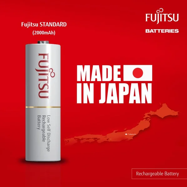 Fujitsu HR-3UTCEX Made in Japan ถ่านชาร์ต AA ความจุไฟ 1900mAh ชาร์จเข้าได้ 2100 Cycles image 2