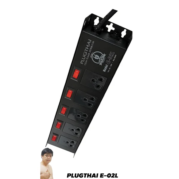 PLUGTHAI E-02L ปลั๊กไฟ กันกระชาก All Mode 5 ช่อง เต้ารับสวิตช์แยก ดีไซน์แบบสลิม 1.5M/3M/5M image 1 PLUGTHAI E-02L ปลั๊กไฟ กันกระชาก All Mode 5 ช่อง เต้ารับสวิตช์แยก ดีไซน์แบบสลิม 1.5M/3M/5M image 1