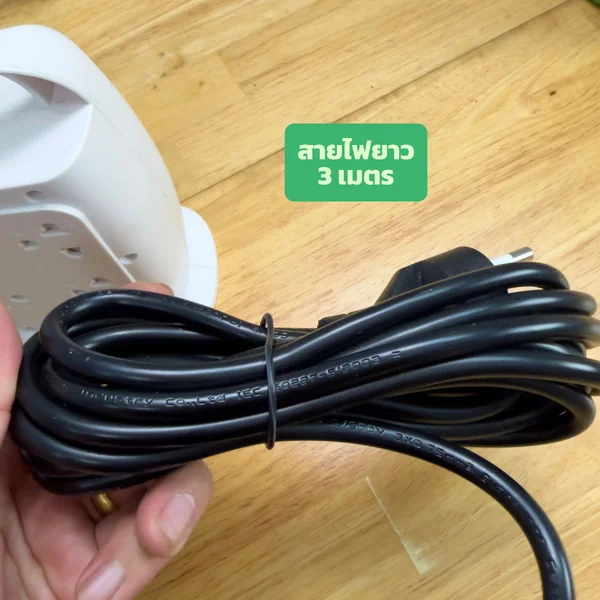 BLL B31 ปลั๊กทรงคอนโดกระทัดรัด 7 ช่อง สายไฟ 3 เมตร 10A 2300W 2USB+1USB-C By มหาชะนี image 5 BLL B31 ปลั๊กทรงคอนโดกระทัดรัด 7 ช่อง สายไฟ 3 เมตร 10A 2300W 2USB+1USB-C By มหาชะนี image 5